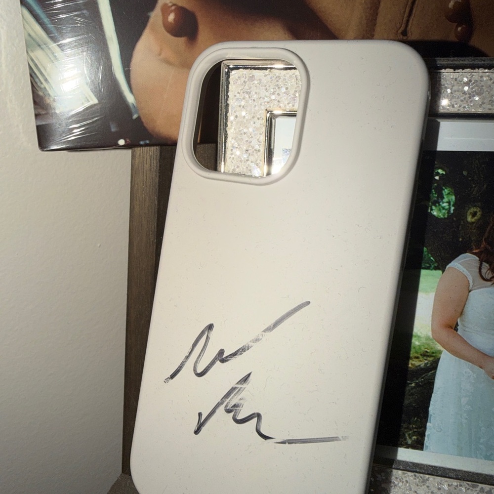 White Phone Case with Signature - Compatible Cell Phone Accessory